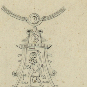 Drawing, Designs for three pendants, ca. 1860