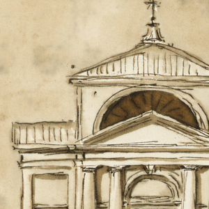 Drawing, Elevation of a church for Monte Vergine
