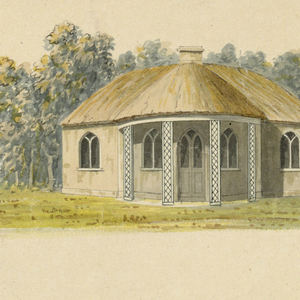 Drawing, Plan & Elevaton of a Cottage at Stoke Park, 1800