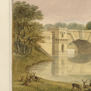 Drawing, West View of Bridge at Blenheim Oxfordshire, 1827
