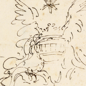 Drawing, Sketch for Coat of Arms, mid- 18th century