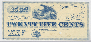 Print, Twenty Five Cents, Burlington, N.J.