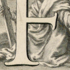 Print, Decorated capital letters E and F, 1715