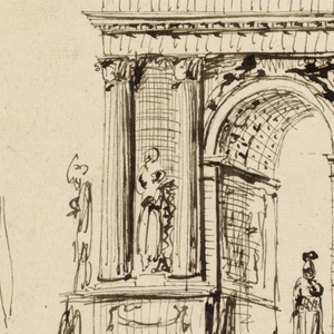 Drawing, Design for a Fountain with the Coat-of-Arms of Pope Gregory XVI, 1831–1836