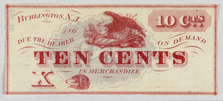 Print, Ten Cents, Burlington, N.J.