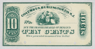 Print, Ten Cents, Columbus, Burlington, Co. N.J.