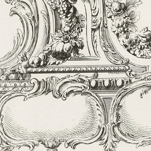 Print, Partie des Ornées de la Carte Chronologique du Roy faite en 1733 [Part of the Ornamentation of the 1733 Chronology (Old Testament) for the King], pl. 35 in Oeuvre de Juste Aurele Meissonnier, 1748