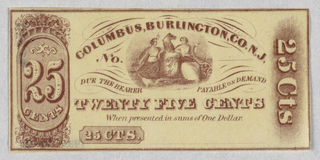 Print, Twenty Five Cents, Columbus, Burlington, Co. N.J.