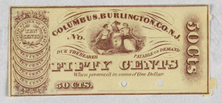 Print, Fifty Cents, Columbus, Burlington, Co. N.J.
