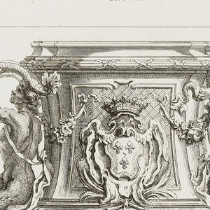 Print, Seau à rafraichir executé pour M. le Duc en 1723 [Wine Cooler made for M. le Duc (Louis-Henri de Bourbon in 1723], pl.. 58 in Oeuvre de Juste-Aurele Meissonnier, 1748