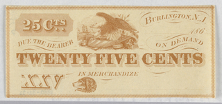 Print, Twenty Five Cents, Burlington, N.J.