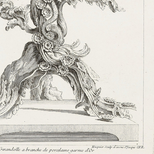Print, Girandolle à branche de porcelaine garnie d