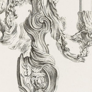 Print, Dousieme livre des oeuvres de J.A. Meissonnier/Livre de Chandeliers de Sculpture en Argent., 1740