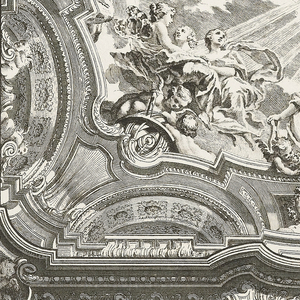 Print, PLAFOND DE PEINTURE; Plafond du même cabinet, 4th Plate, 1740