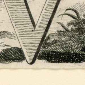 Print, Figural Letter V, ca. 1740