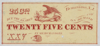 Print, Twenty Five Cents, Burlington, N.J.