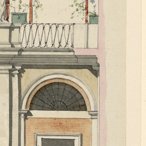 Drawing, Garden Wall and Terrace, 18th century