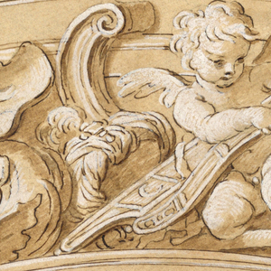 Drawing, Project for a Ceiling Frieze, mid- 17th century