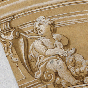 Drawing, Project for a Ceiling Frieze, mid- 17th century