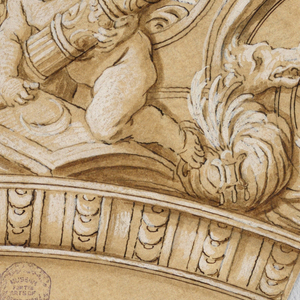 Drawing, Project for a Ceiling Frieze, mid- 17th century