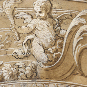 Drawing, Project for a Ceiling Frieze, mid- 17th century