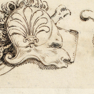 Drawing, Three Trophies, 1650–1700
