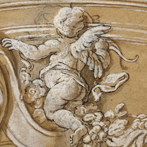 Drawing, Project for a Ceiling Frieze, mid- 17th century