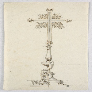 Drawing, Design for a Cross with Alternative Suggestions, early 19th century