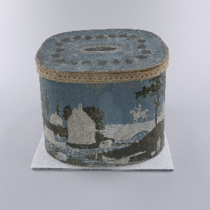 Bandbox And Lid, Grand Canal, ca. 1830
