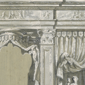 Drawing, Side Chapel, with Figures of Charity, the Virgin, and Saints, ca. 1750