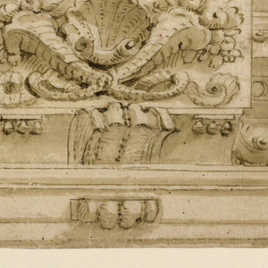 Drawing, Project for the Decoration of an Entablature with Alternative Suggestions, ca. 1650