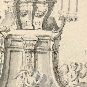 Drawing, Project: A scaffolding for the exhibition of the Host (or of a relic), 1750–1780
