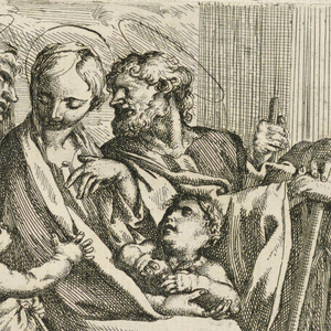 Print, Holy Family and Saints