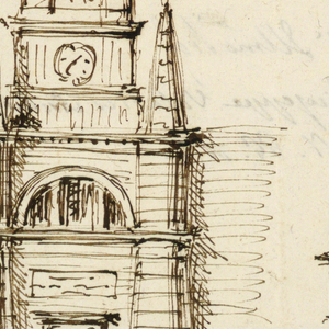 Drawing, Two Bell Towers, 1775