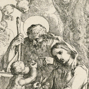 Print, Holy Family with Putti