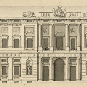 Drawing, Design for the Facade and Cross-Section of a Palace, ca. 1775