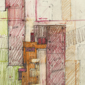 Drawing, New Haven Government Center, New Haven, CT, with Color Key, 1972