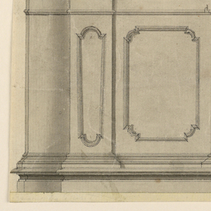 Drawing, The elevation of a case for a vestry, 1750–1800