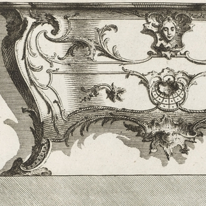 Print, Deux différents desseins de Comodes (Designs for Two Commodes) in Livre de Diferents Dessein de Comodes (Book of Designs for Commodes), 1745–55