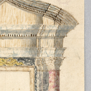 Drawing, Project: the elevation of an altar, intended to be executed with colored marbles, 1770–1790