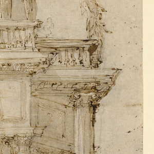 Drawing, Design for a Catafalque