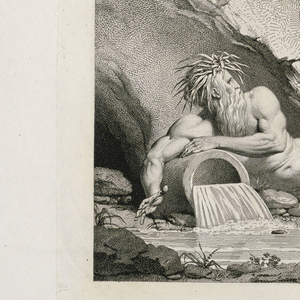 Print, River-god, Satyr and Figure