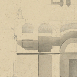 Drawing, Design of Two Projects for a Town Gate, ca. 1797