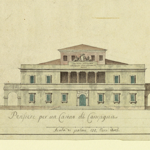 Drawing, Design for the Front Elevation and Ground Plan for a Villa, ca. 1790