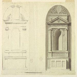 Drawing, Project for the modernization of an altar, ca. 1830