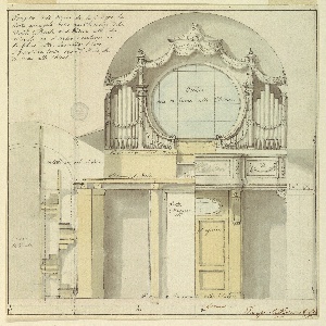 Drawing, Project: The organ and organ loft in the Cathedral in Veroli, 1796