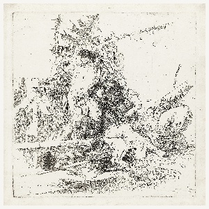 Print, Punchinello Talking to Two Magicians, from Scherzi di Fantasia, 1757–70
