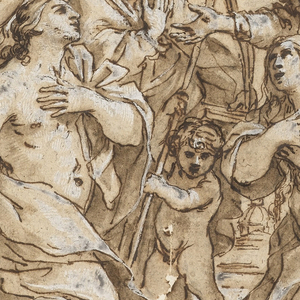 Drawing, Christ and the Virgin with Patron Saints of Pistoia, 1638