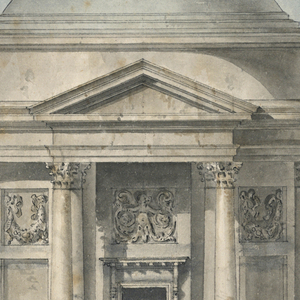 Drawing, Design for a Domed Classical Temple with Portico, ca. 1780