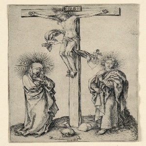 Print, Christ on the Cross with Mary and John, ca. 1485